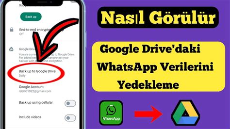 whatsapp yedekleme google drive